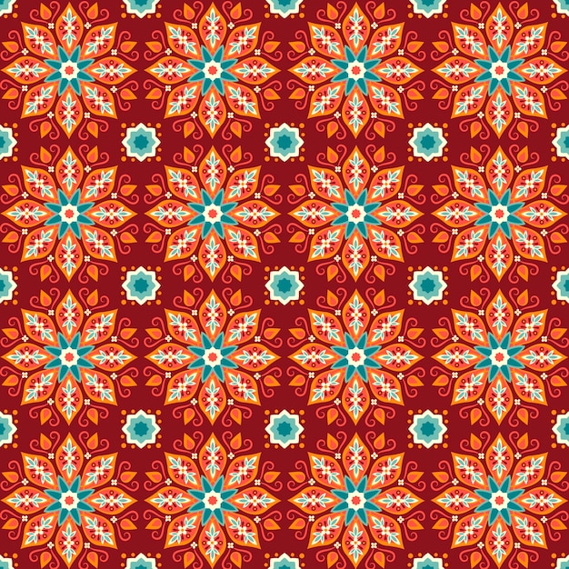 Free Vector flat  design persian carpet pattern design