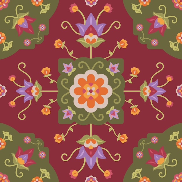 Flat design persian carpet pattern