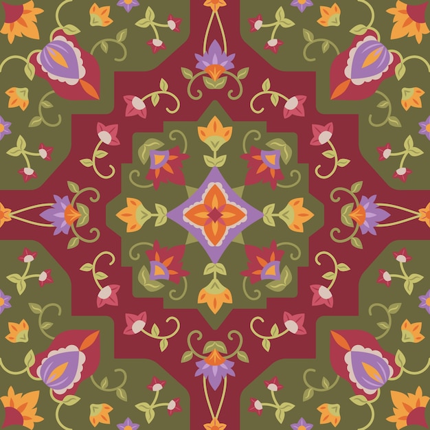 Flat design persian carpet pattern