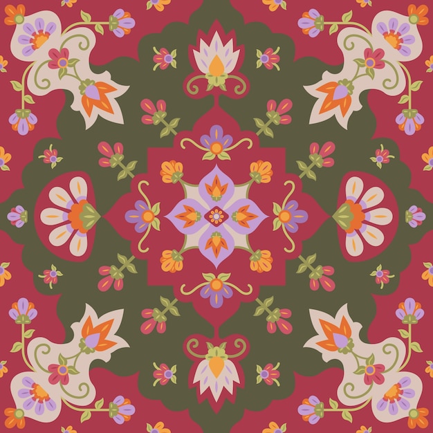 Free Vector flat design persian carpet pattern