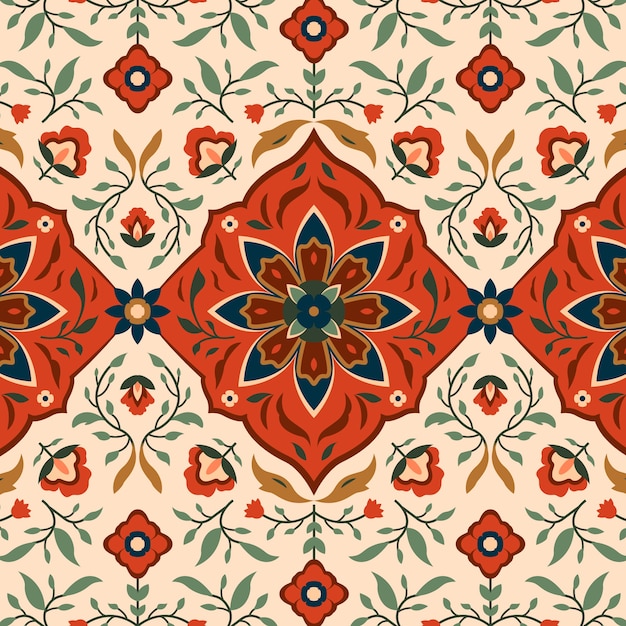 Free Vector flat design persian carpet pattern