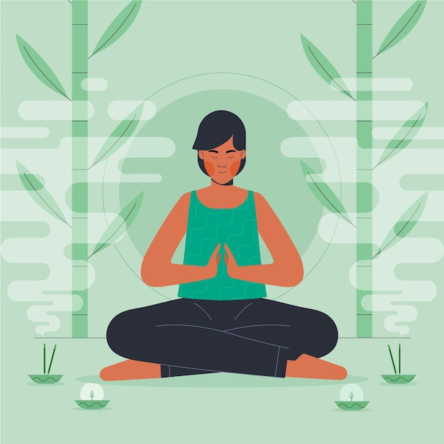 Free Vector flat design person meditating