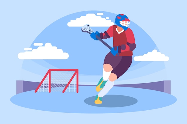 Free vector flat design person playing lacrosse