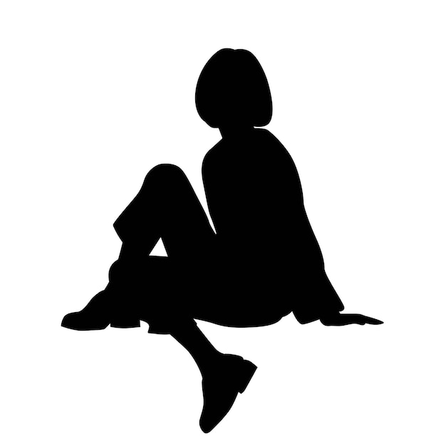 Free vector flat design person sitting silhouette