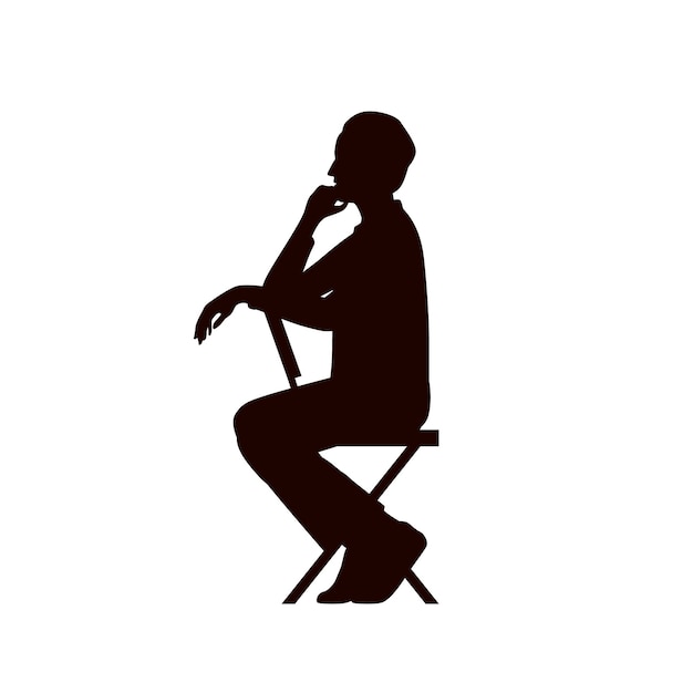 Free vector flat design person sitting silhouette