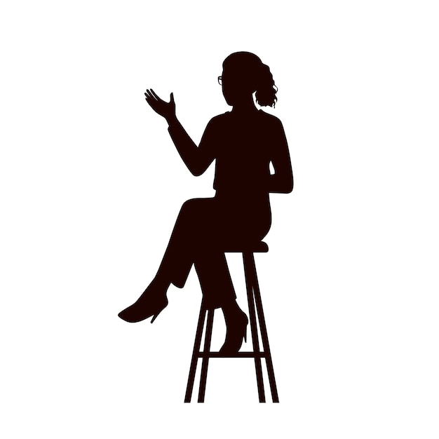 Free Vector flat design person sitting silhouette