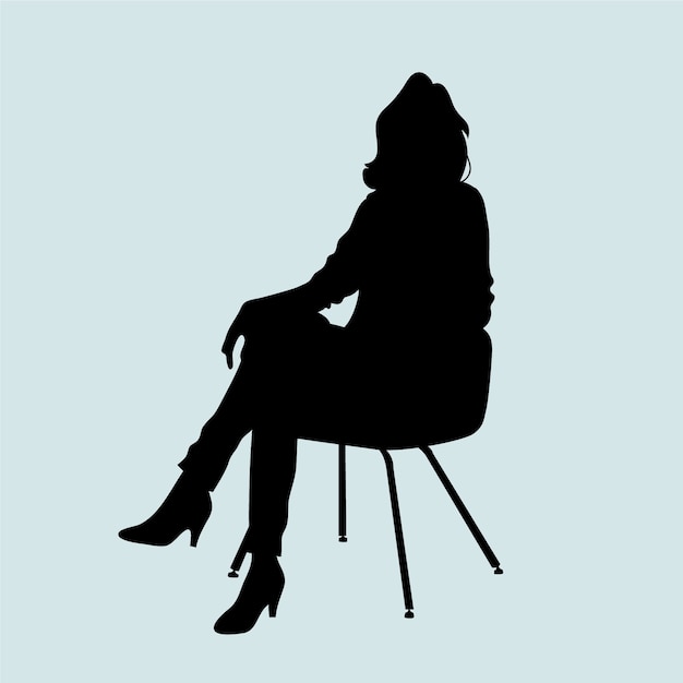 Free vector flat design person sitting silhouette