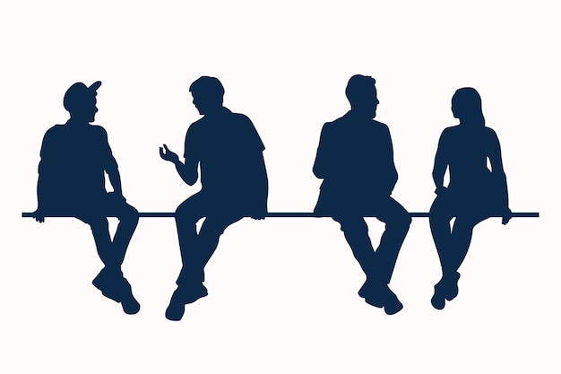 Free Vector flat design person sitting silhouette