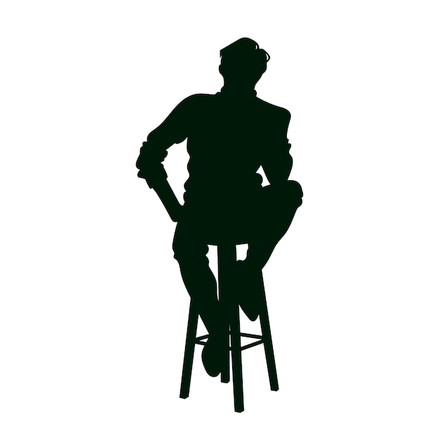 Flat design person sitting silhouette