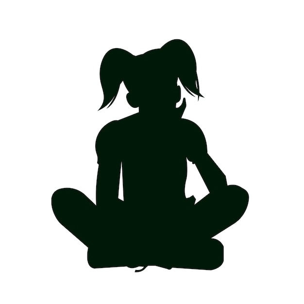 Free Vector flat design person sitting silhouette