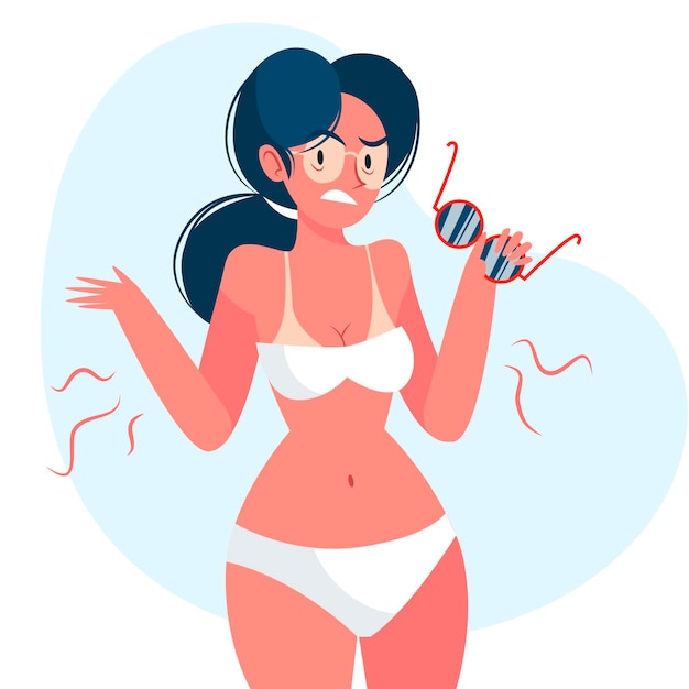 Flat design person with sunburn