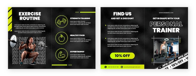 Flat design personal trainer brochure