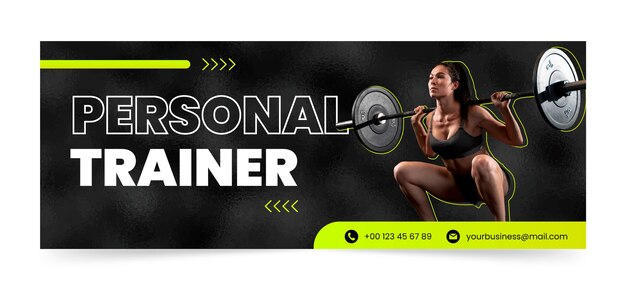 Flat design personal trainer facebook cover