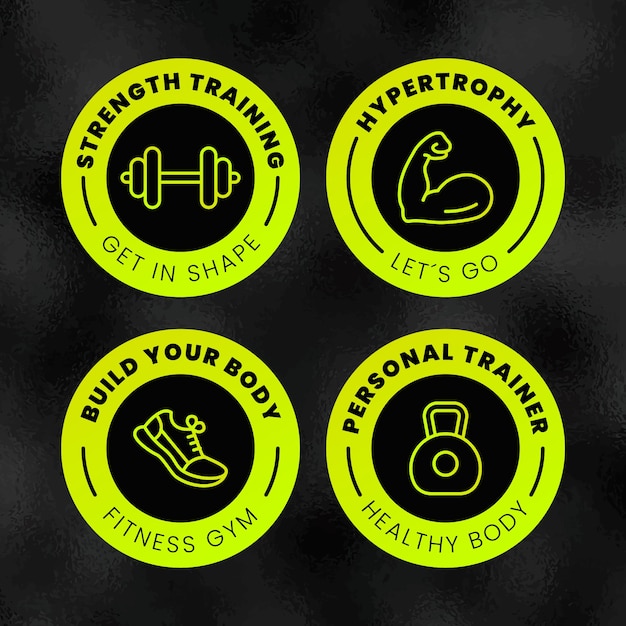 Free Vector flat design personal trainer labels