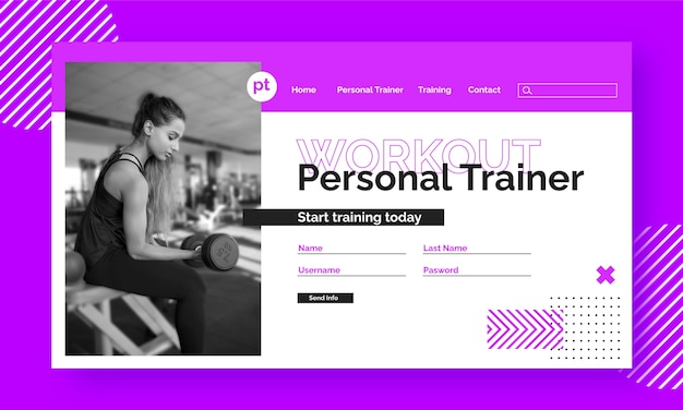 Flat design personal trainer web template