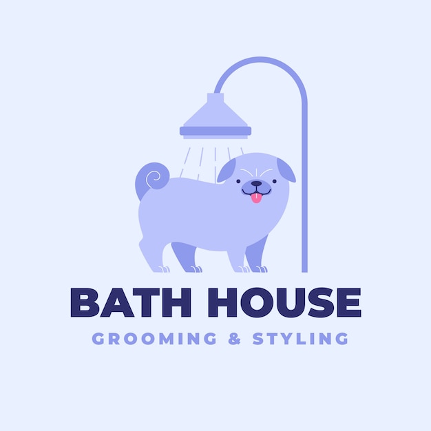 Free Vector flat design pet grooming template