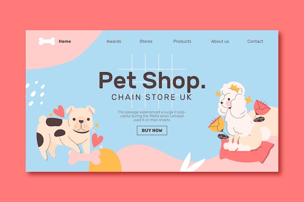 Free Vector flat design pet shop template