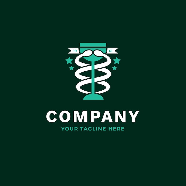 Flat design pharmacy logo template