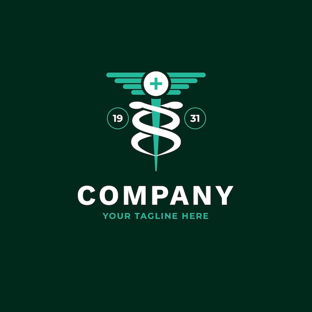 Free Vector flat design pharmacy logo template