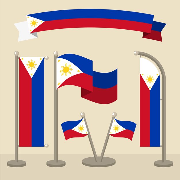 Flat design philippine flag