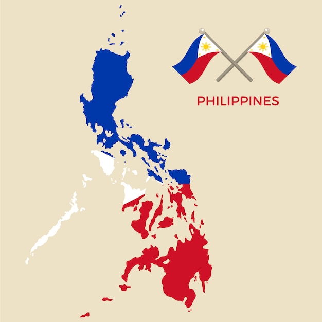 Flat design philippine map