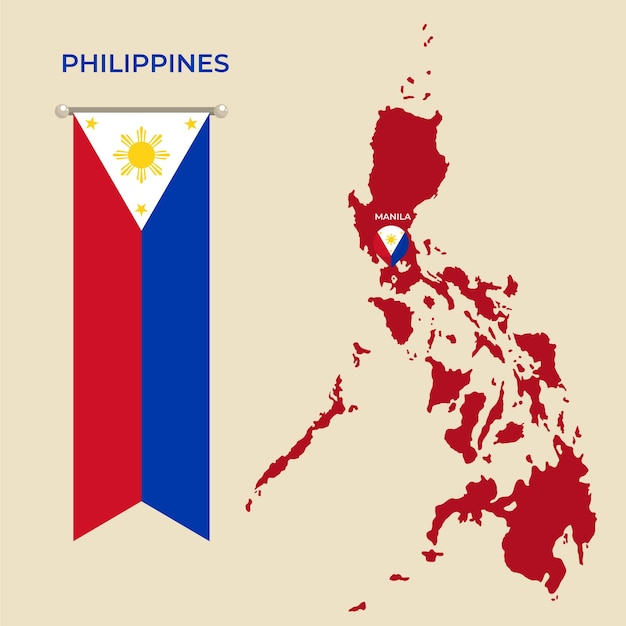 Flat design philippine map