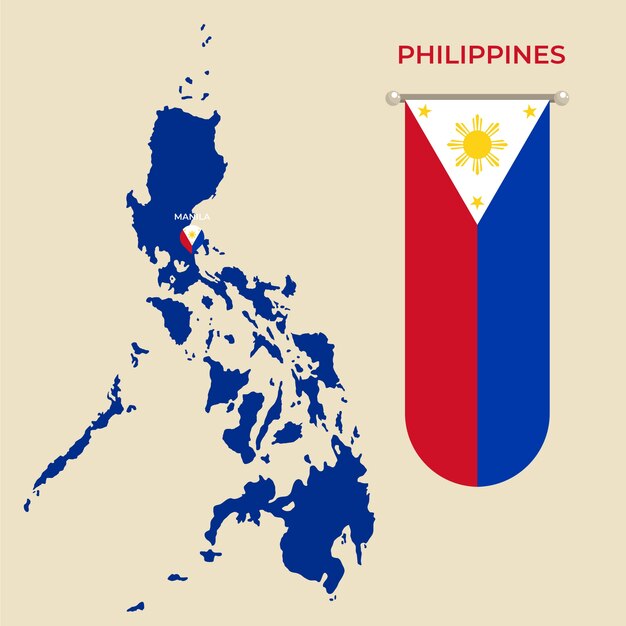 Flat design philippine map