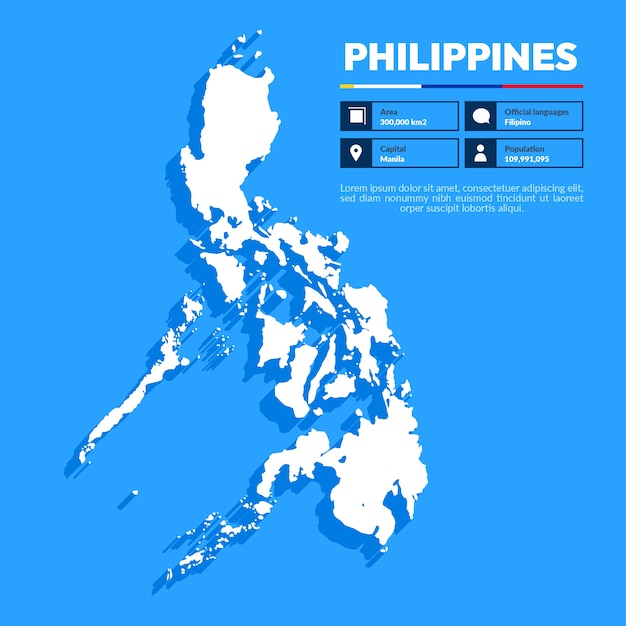 Flat design philippine map