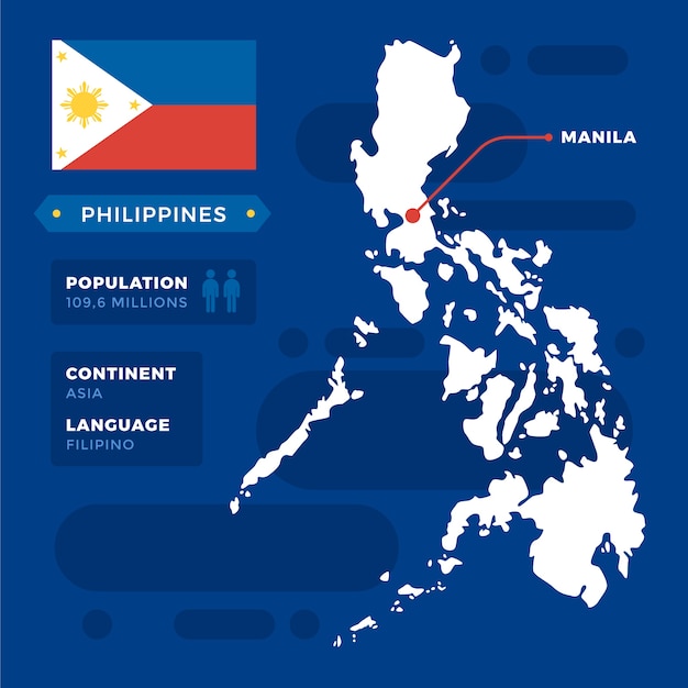 Flat design philippine map