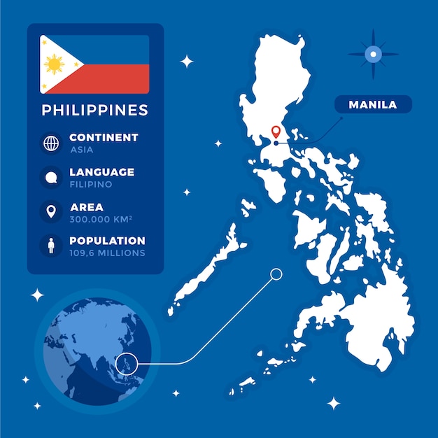 Flat design philippine map