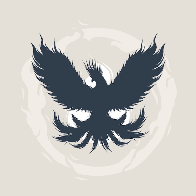 Free Vector flat design phoenix silhouette