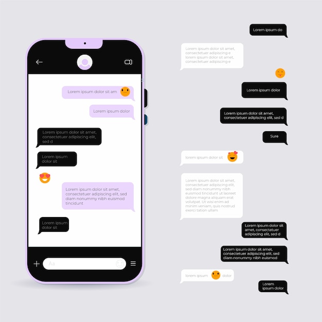 Flat design of phone text bubble