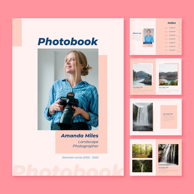 Flat design photobook template design