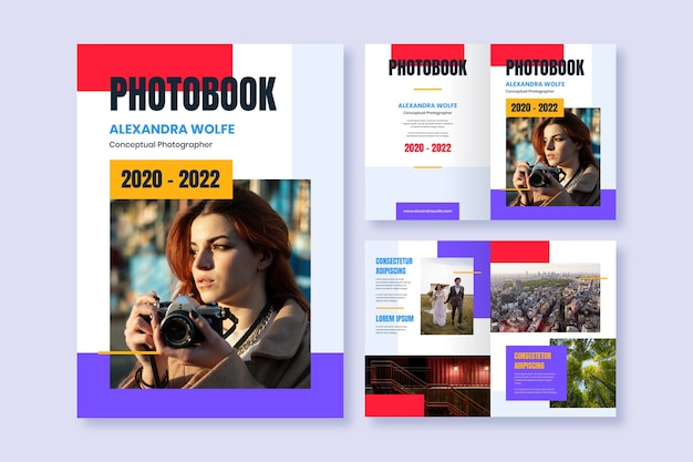 Flat design photobook template design