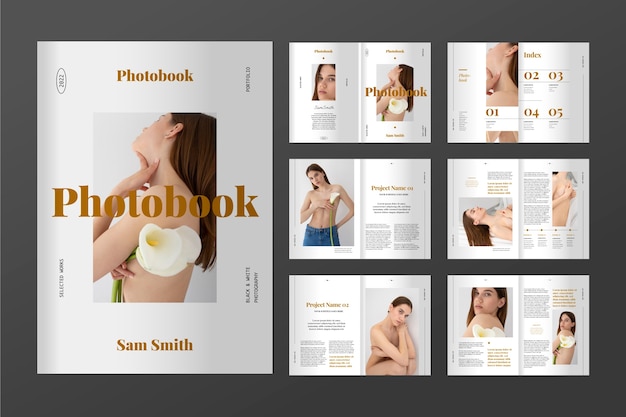 Flat design photobook template