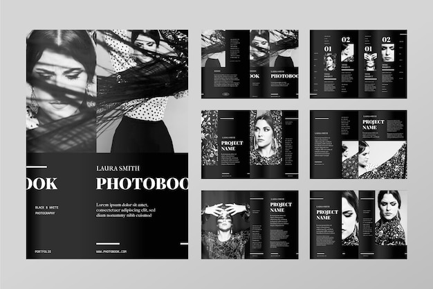 Flat design photobook template