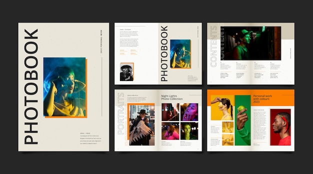 Flat design photobook template