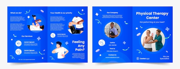 Free Vector flat design physiotherapist brochure