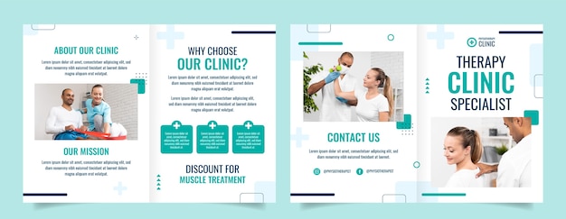 Flat design physiotherapist help brochure