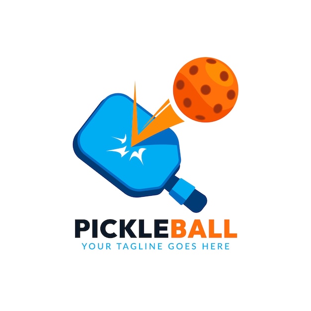 Free Vector flat design pickleball logo