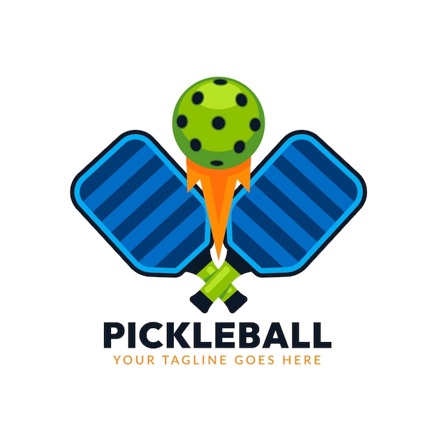 Free Vector flat design pickleball logo