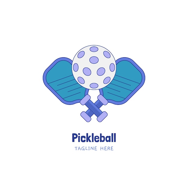 Free vector flat design pickleball vintage logo