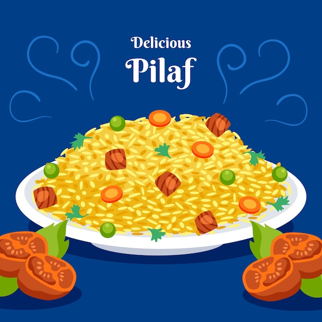 Free Vector flat design pilaf illustration