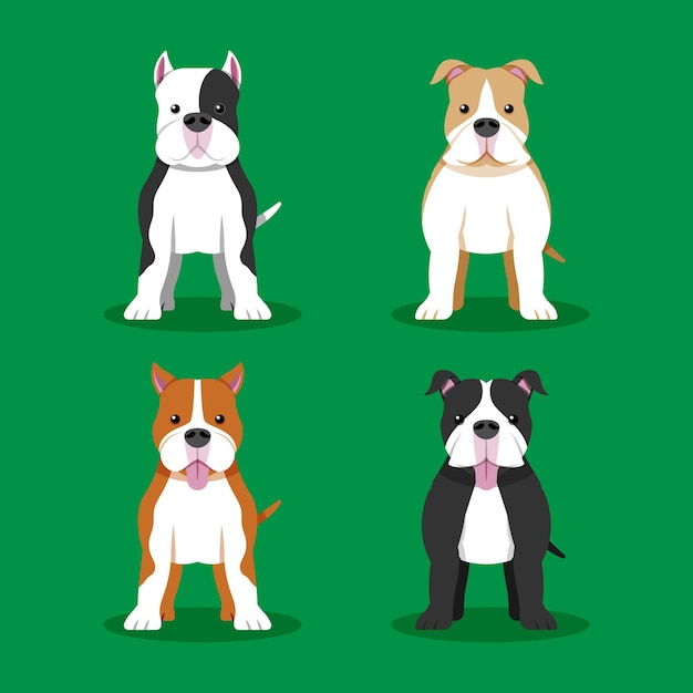 Free Vector flat design pitbull collection