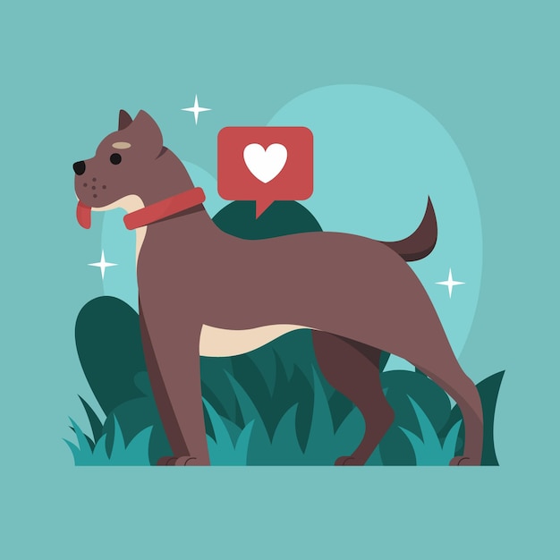 Free Vector flat design pitbull illustration