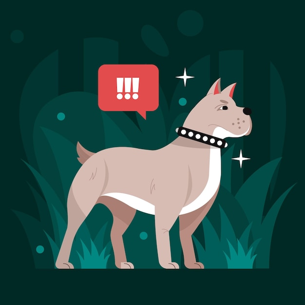 Flat design pitbull illustration