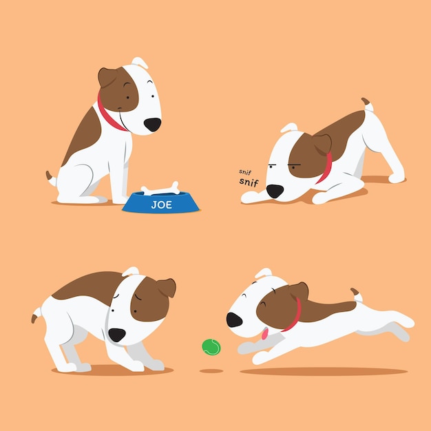 Free Vector flat design pitbull puppies collection