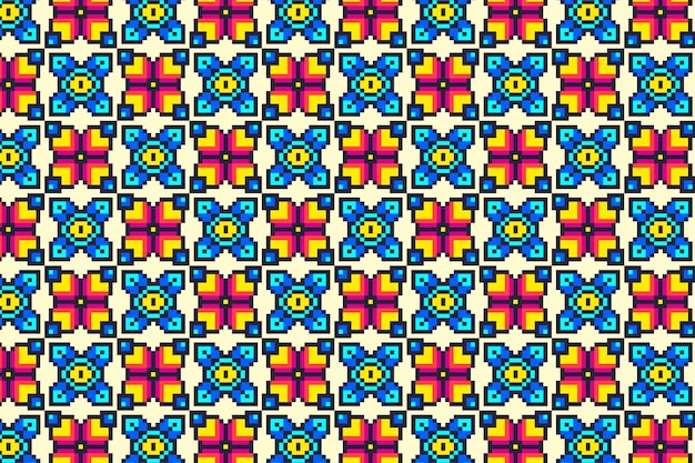 Flat design pixel pattern illustration