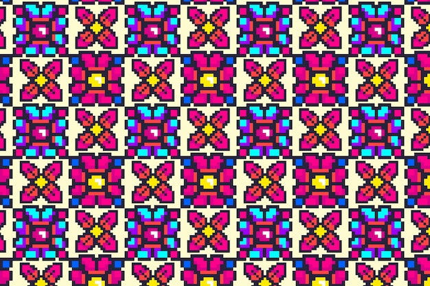 Flat design pixel pattern illustration