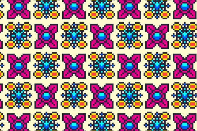 Flat design pixel pattern illustration